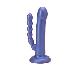 Flex Double Penetrating Dildo Silicone 5.25 Inch Purple Haze